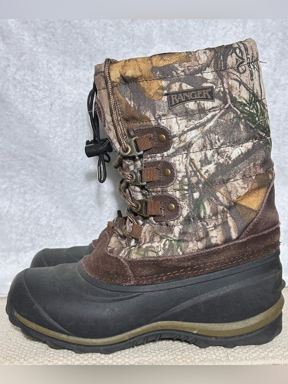 Ranger Big Kids Tundra II Camo 400g Insulated Waterproof Winter Snow Boots SZ 4 - Picture 2 of 11